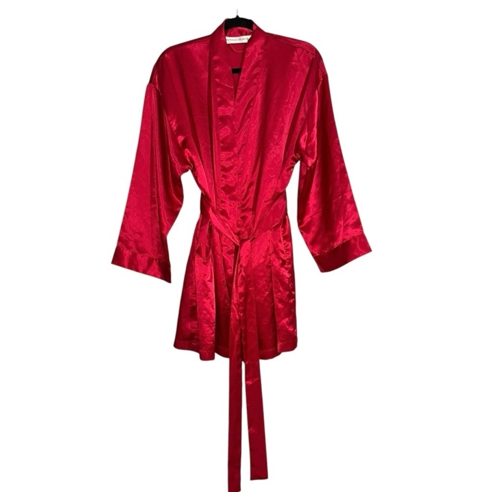 Victoria's Secret Bold Red Satin Robe